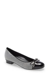 Ara Belinda Ballet Flat In Black/ White Leather
