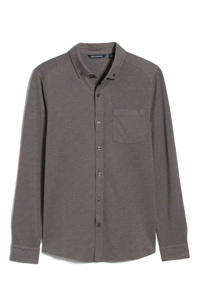 Cutter & Buck Reach Button-down Piqué Knit Shirt In Charcoal