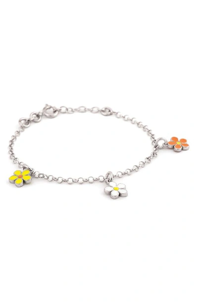 Speidel Kids' Flower Charm Bracelet In Silver