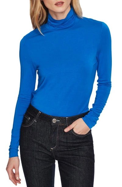 Court & Rowe Stretch Jersey Turtleneck Top In Varsity Blue