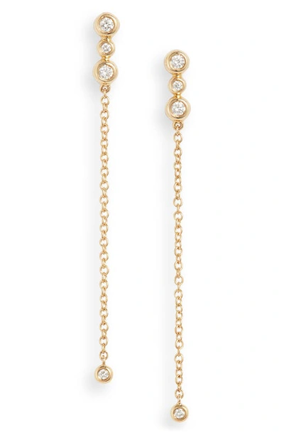 Bony Levy Monaco Chain Drop Earrings In Yellow Gold/ Diamond