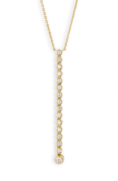 Bony Levy Monaco Diamond Stick Pendant Necklace In Yellow Gold/ Diamond