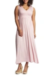 Everly Grey Valeria Maternity/nursing Maxi Dress In Blush