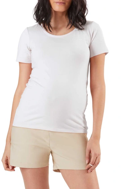 Stowaway Collection Mama Embroidered Maternity T-shirt In White