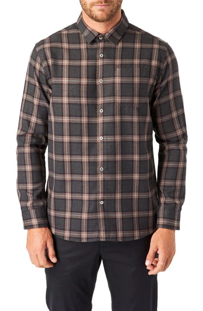 7 Diamonds River Trim Fit Check Button-up Shirt In Charcoal