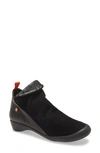 Softinos By Fly London Farah Bootie In Black Nubuck Leather