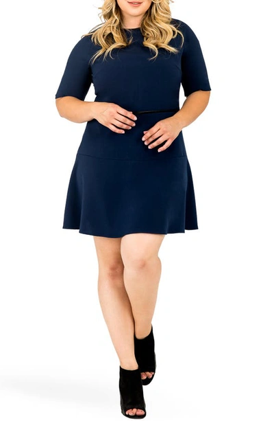 Standards & Practices Tina Flounce Dress In Navy