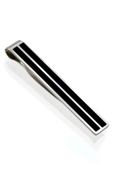 M-clipr Enamel Tie Clip In Stainless Steel/ Black