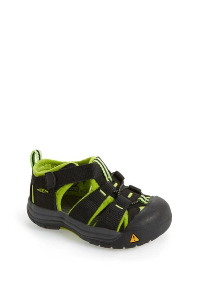 Keen Babies' Newport H2 Water Friendly Sandal In Black/ Lime Green