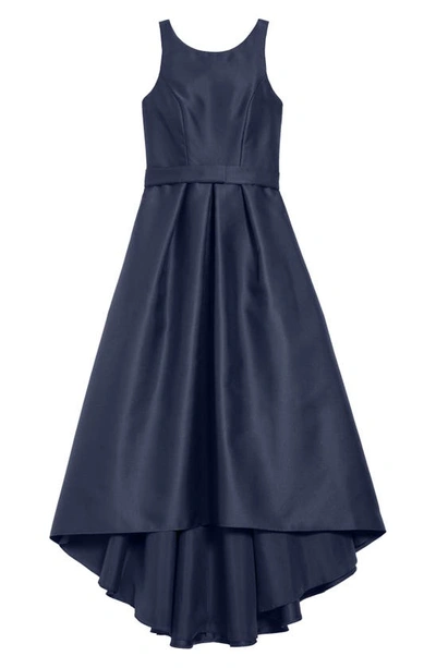 Dessy Collection Kids' High/low Junior Bridesmaid Dress In Midnight