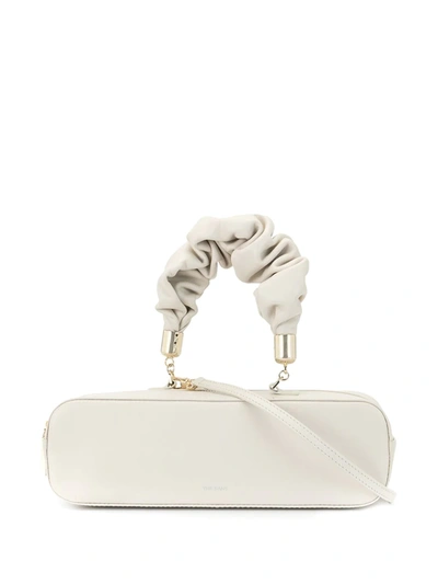 The Sant White Mini Kinchaku Leather Shoulder Bag In Neutral