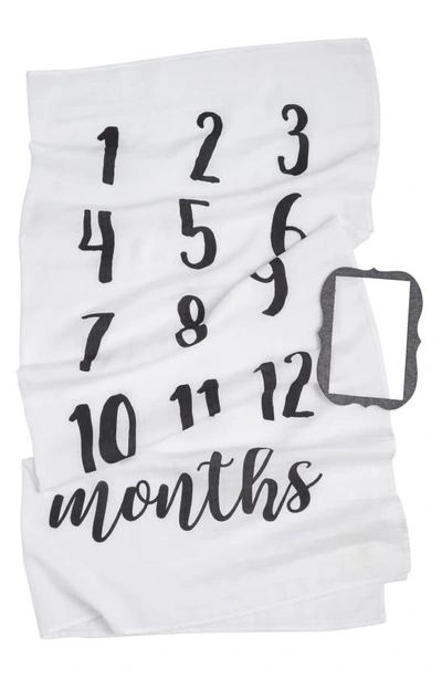 Mud Pie Monthly Milestone Blanket & Frame Set In White