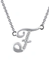 Lafonn Initial Pendant Necklace In F - Silver