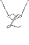Lafonn Initial Pendant Necklace In L - Silver