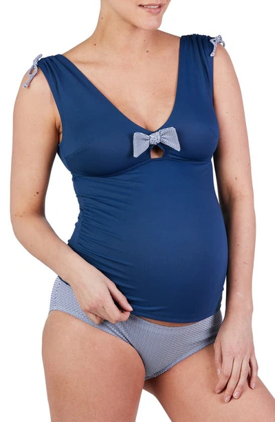 Cache Coeur St. Tropez Maternity Tankini Swimsuit In Marine