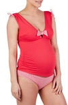 Cache Coeur St. Tropez Maternity Tankini Swimsuit In Red