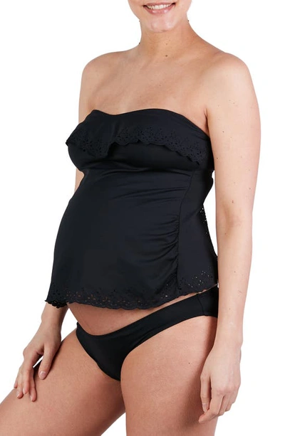 Cache Coeur Bloom Tankini Maternity Swimsuit In Black