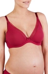 Cache Coeur Maternity Milk Underwire Nursing Bra In Burgundy