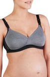 Cache Coeur Serena Wireless Lace Nursing Bra In Grey