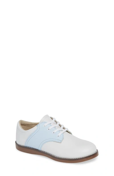 Footmates Kids' Cheer Oxford In White/ Light Blue