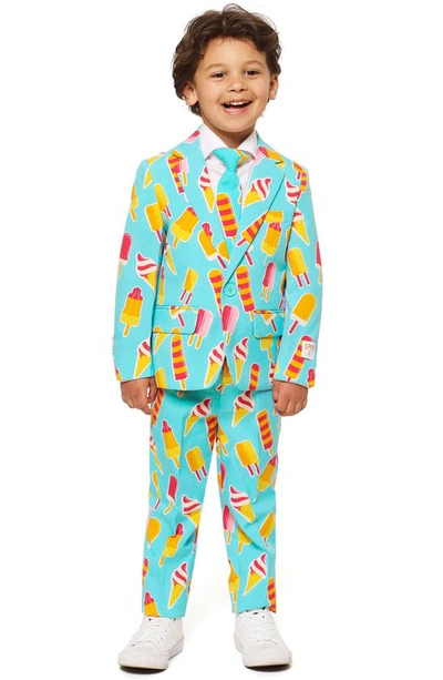 Opposuits Kids' Cool Cones Two-piece Suit With Tie In Blue