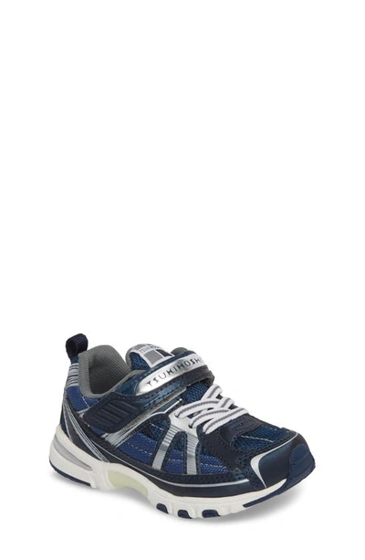 Tsukihoshi Kids' Storm Washable Sneaker In Navy/ Silver