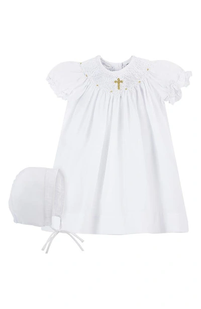 Carriage Boutique Babies'  Christening Gown & Bonnet Set In White