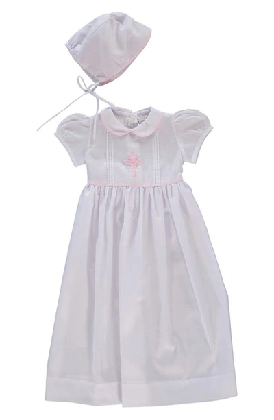 Carriage Boutique Babies'  Embroidered Christening Gown & Bonnet Set In White