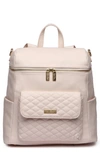 Luli Bebe Babies' Monaco Faux Leather Diaper Backpack In Pastel Pink