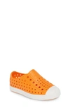 Native Shoes Babies' Jefferson Water Friendly Slip-on Vegan Sneaker In City Orange/ Shell White