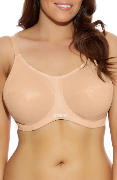 Elomi Full Figure Energise Moisture Wicking Underwire Sports Bra El8041, Online Only In Nude