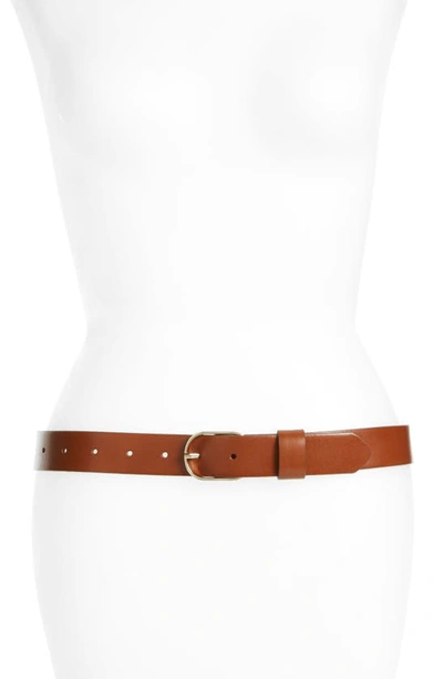 Halogenr Tailored Trouser Leather Belt In Cognac