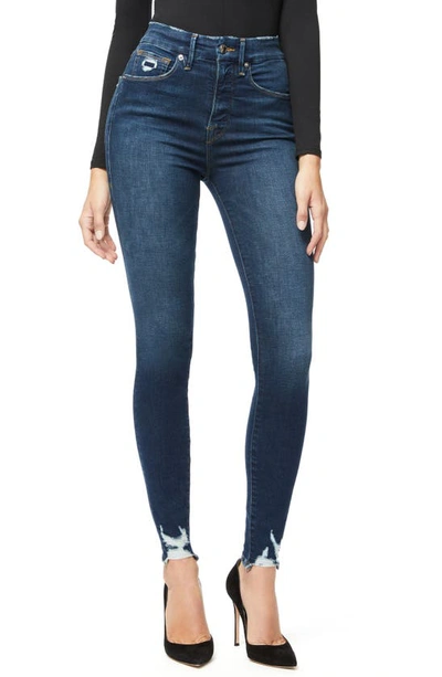 Good American Good Waist High-rise Distressed Stretch Skinny Jeans In Blue309