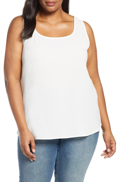 Loveappella Easy Scoop Neck Tank Top In Ivory