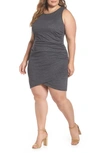 Leith Ruched Body-con Tank Dress In Grey Medium Charcoal Heather
