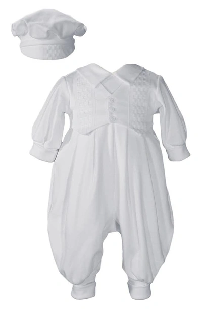 Little Things Mean A Lot Babies' Romper & Hat Set In White