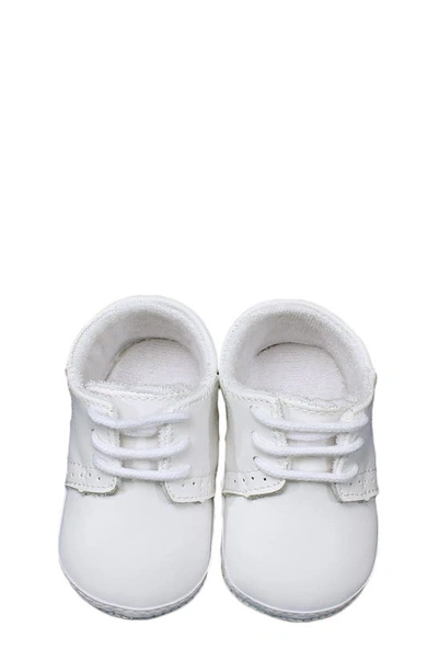 Little Things Mean A Lot Babies' Leather Crib Shoe In White