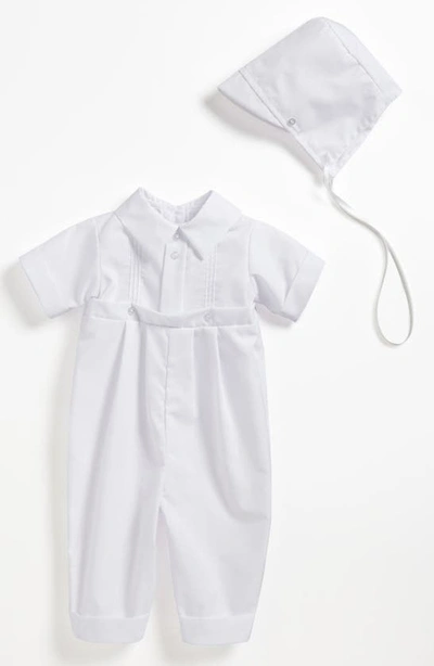 Little Things Mean A Lot Babies' Romper & Hat In White