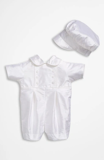 Little Things Mean A Lot Babies' Dupioni Romper In White