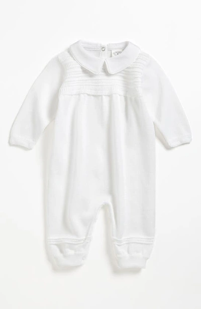 Little Things Mean A Lot Babies' Knit Romper In White