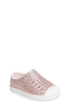 Native Shoes Kids' Jefferson Bling Glitter Slip-on Vegan Sneaker In Rose Sparkle