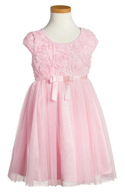 Popatu Kids' Ribbon Rosette Tulle Dress In Pink