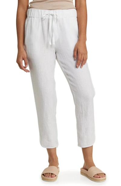 Caslonr Track Style Linen Pants In White