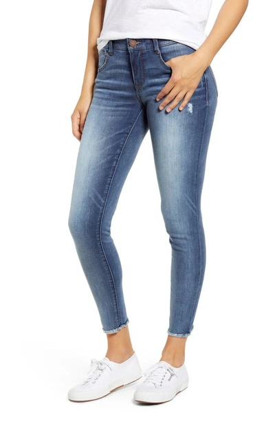Wit & Wisdom Luxe Touch Fray Hem Ankle Skinny Jeans In Blue