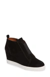 Linea Paolo Felicia Wedge Sneaker In Black Suede