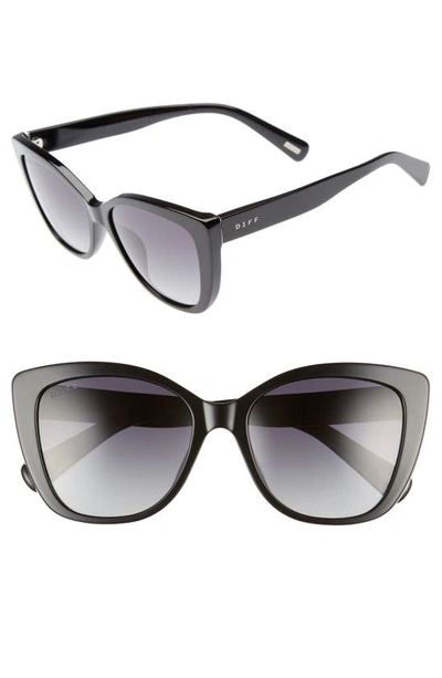 Diff Ruby 54mm Polarized Sunglasses In Black/ Grey