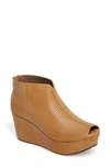 Chocolat Blu Walee Peep Toe Platform Bootie In Desert Leather