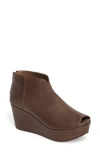 Chocolat Blu Walee Peep Toe Platform Bootie In Mushroom Leather