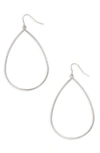 Halogenr Large Textured Teardrop Earrings In Rhodium