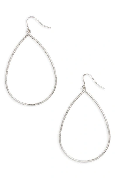 Halogenr Large Textured Teardrop Earrings In Rhodium